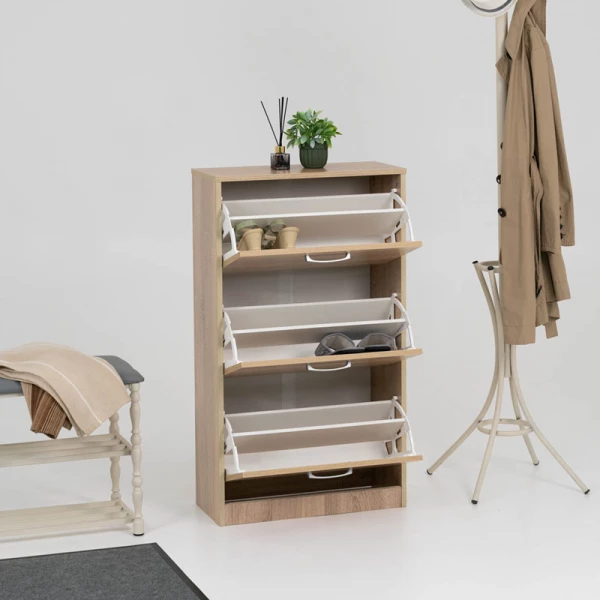 3.08 Обувница 602х1056х270(дуб сонома, Дуб сонома, Лотос 128)