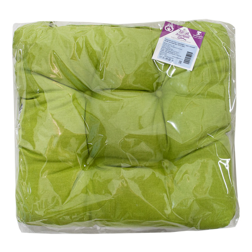 Сидушка на стул с завязками "Цвет эмоций" 40х40, рогожка (Лайм ВБ)