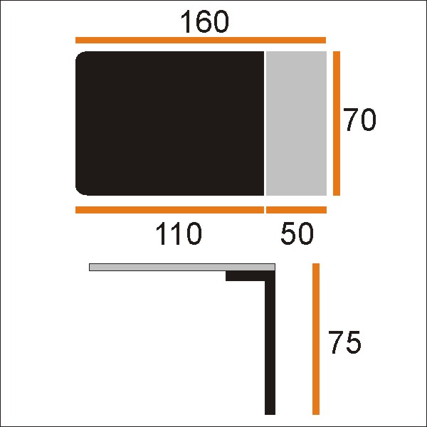 Стол АХЕН-2 70х110/160 мрамор чер/муар.чер ВС/472