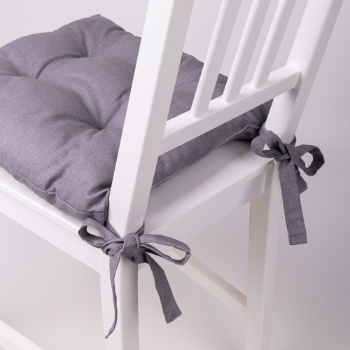 Сидушка на стул с завязками "Цвет эмоций" 40х40, рогожка (Грей ВБ)