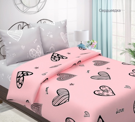 Комплект постельного белья дуэт "Традиция" БЯЗЬ, 100%-хлопок (Сердцеедка ВБ)