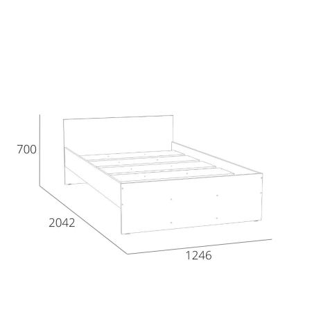 НМ 011.53-02 Кровать ( "Симпл", Белый Фасадный)