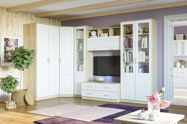 НМ 040.62 Х Шкаф комбинированный ("Оливия", Белое дерево, Дуб Сонома)