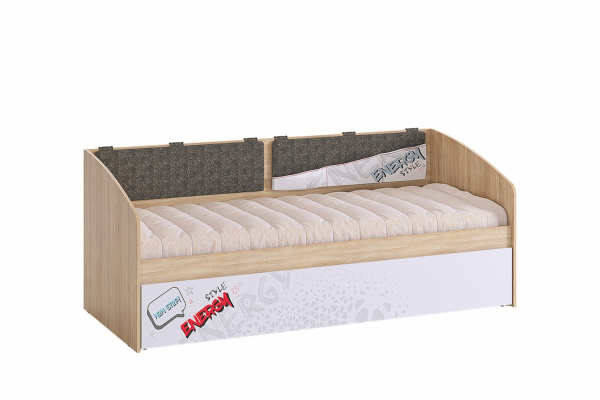 Кровать "Энерджи" (дуб сонома/белый)