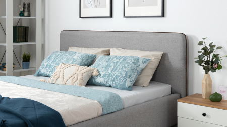 Миа 160 Кровать двойная НР (Bravo grey (серый), Лайт 10) (кровать/дно/механизм/основани