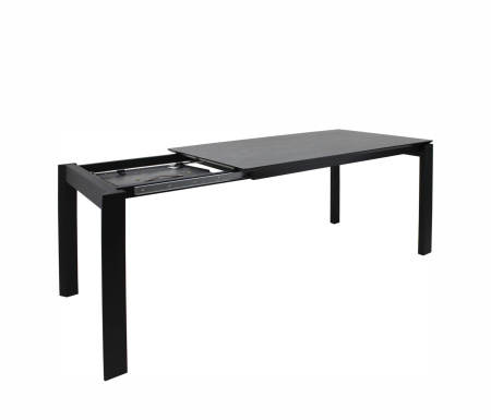 Стол БОНН HPL 85х138/185 камень сер+черн/мат.чер ВС/495