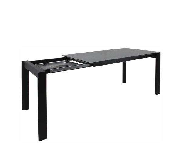 Стол БОНН HPL 85х138/185 камень сер+черн/мат.чер ВС/495