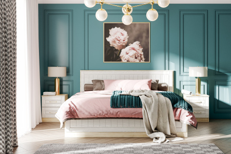 НМ 040.34-03 Х (1800) Кровать ( "Оливия", Белое дерево Дуб Сонома)