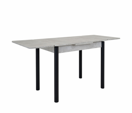 Стол Милан-мини EVO 60*90 (+30+30) черный (Светлый цемент)