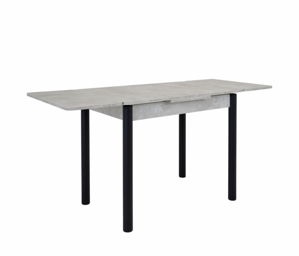 Стол Милан-мини EVO 60*90 (+30+30) черный (Светлый цемент)