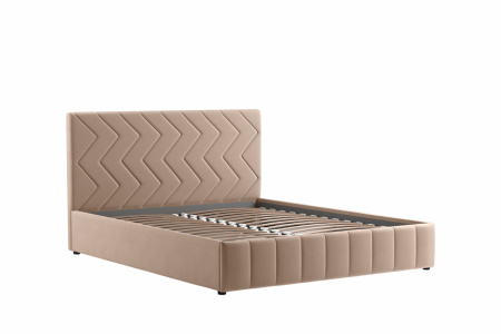 Милана 160 Кровать двойная НР (Tenerife latte (бежевый кофейный) (комплект без подъемного механизма)