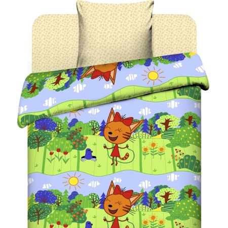 КПБ Василек беби 203/150 бязь наб 40х60 СТС Три кота 5623