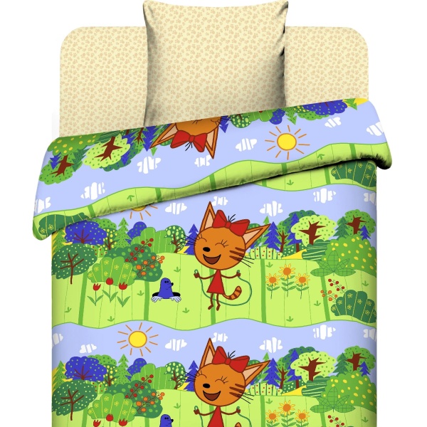 КПБ Василек беби 203/150 бязь наб 40х60 СТС Три кота 5623