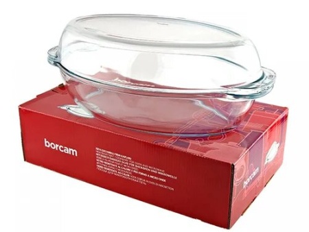 Borcam жаропрочная посуда овальная с крышкой 2250сс+2250сс 59022