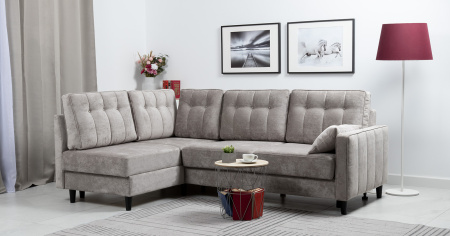 Диван - кровать угловой Арно (Арт. ТД 563 Лаки 02 (серый жемчуг), Лаки 02 (серый жемчуг), Vertical