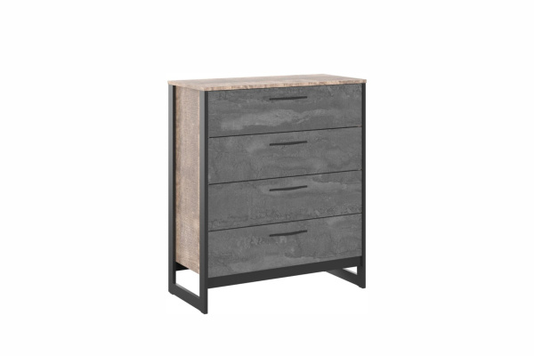 HUGO комод Т-2 Дуб Гранж/Железный камень
