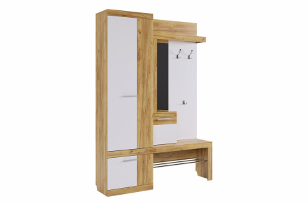Прихожая "Алекс" (дуб крафт золотой/белое дерево)