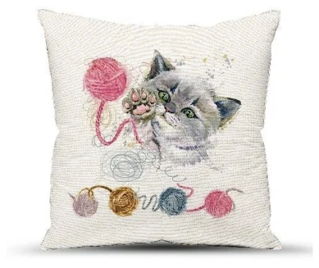 Подушка декоративная с фотопечатью 40х40 см, ткань смесовая (Котенок)