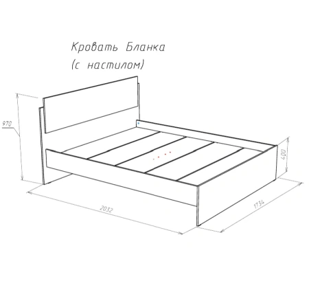 БЛАНКА кровать 140*200 дуб Сонома/Белый глянец 