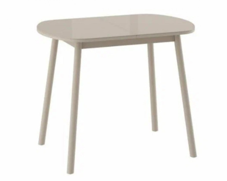 Стол ROUND-94, раздвижной со стеклом 94(126)*64, Капучино/Капучино