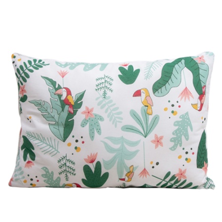 Подушка детская 40*60"BabyRelax"леб пух с кантом бязь Троптческие птички б/з