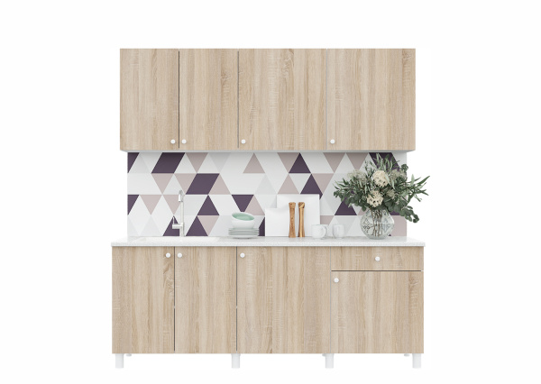 Кухня "POINT 200" (сонома) (корпус белый + фасад сонома)