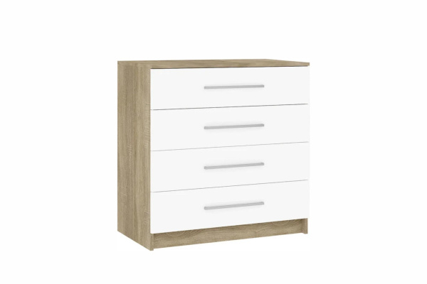 БЛАНКА комод с 4-я ящиками дуб Сонома/Белый глянец