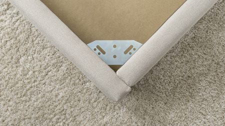 Миа 160 Кровать двойная НР (Bravo white (светло-бежевый), Лайт 10) + Дно кроватное 1600 МДФ + Механи