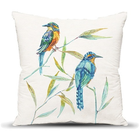 Подушка декоративная с фотопечатью 40х40 см, ткань смесовая (Дивные птицы)