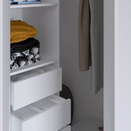 8.18 Шкаф для одежды угловой 960х2380х960 Белый глянец(белый, белый глянец, Лотос 128)