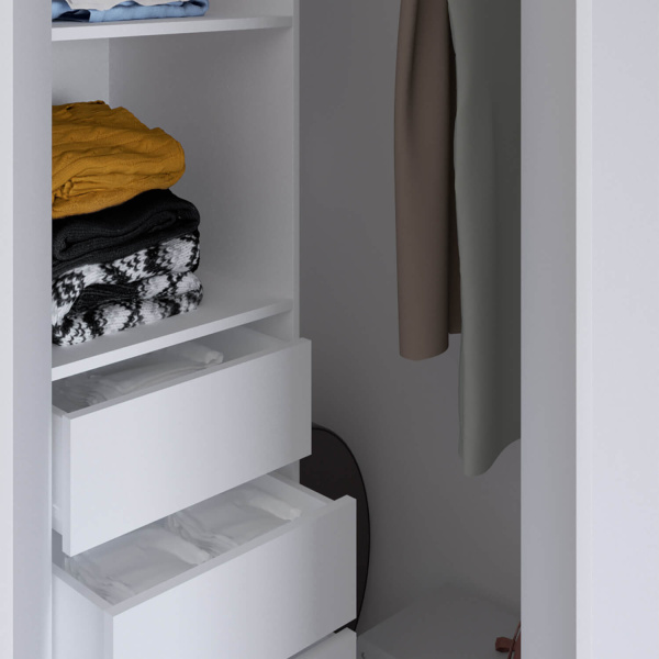 8.18 Шкаф для одежды угловой 960х2380х960 Белый глянец(белый, белый глянец, Лотос 128)