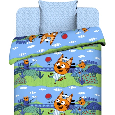 КПБ Василек Тинейджер 203/150 бязь наб 70х70 Три кота 5688