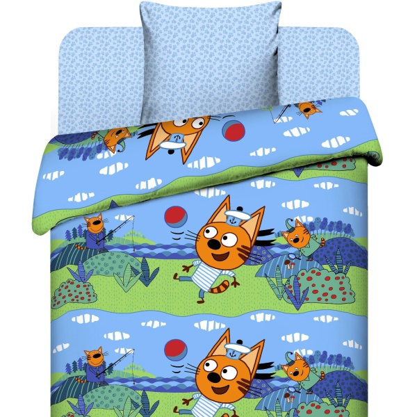 КПБ Василек Тинейджер 203/150 бязь наб 70х70 Три кота 5688