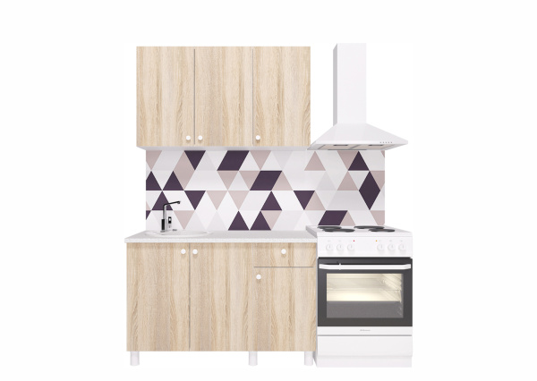 Кухня "POINT 120" (сонома) (корпус белый + фасад сонома)