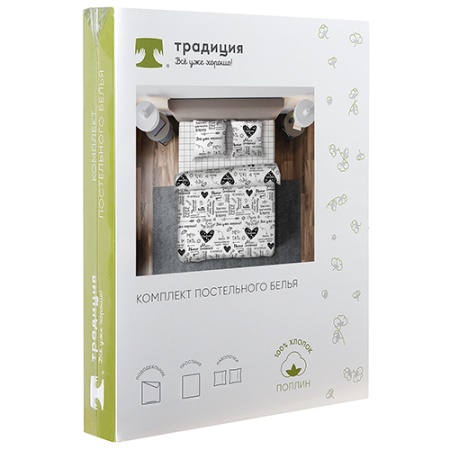 Комплект постельного белья дуэт "Традиция" ПОПЛИН, 100%-хлопок (Мантра)