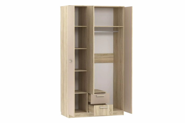 НМ 013.08-01 М1 Шкаф комбинированный ("Акварель", Капучино/Дуб сонома, Дуб Сонома)