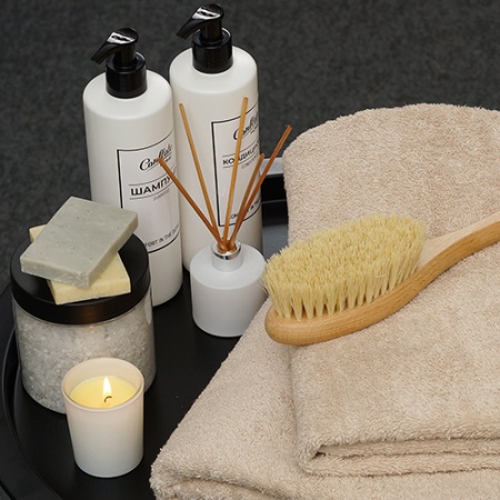 Набор махровых полотенец GINZA 2 шт. (50х90-1шт, 70х140 - 1шт), 100% хлопок, 450 гр/кв.м (Светло -бе