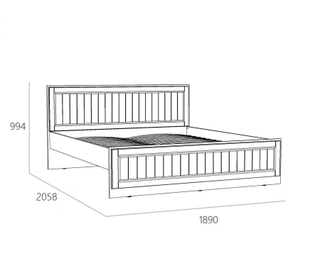 НМ 040.34-03 Х (1800) Кровать ( "Оливия", Белое дерево Дуб Сонома)