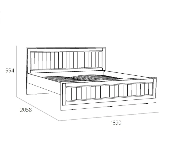 НМ 040.34-03 Х (1800) Кровать ( "Оливия", Белое дерево Дуб Сонома)