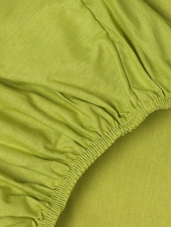 Простыня на резинке поплин 120*200*20, рейнбоу (Лайм)