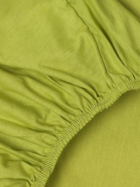 Простыня на резинке поплин 120*200*20, рейнбоу (Лайм)