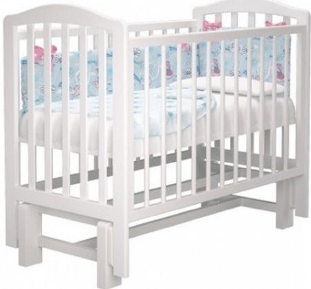 Кроватка детская "Пикколо 2" (маятник) белая ПУ