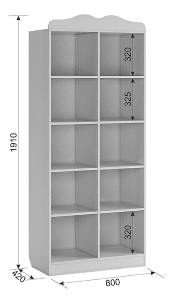 Стеллаж "Фэнтези" (белый рамух)