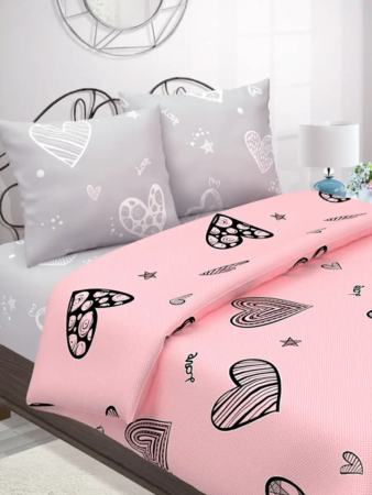 Комплект постельного белья 2 сп.с европр."Традиция" БЯЗЬ, 100%-хлопок (Сердцеедка ВБ)