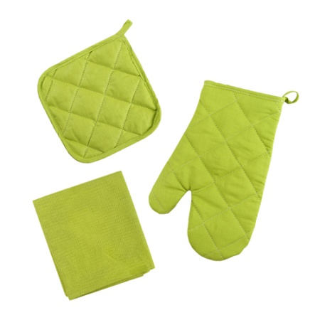 Набор для кухни 3 предмета "Цвет Эмоций" (рукавичка-прихватка, прихватка, полотенце) (Лайм)