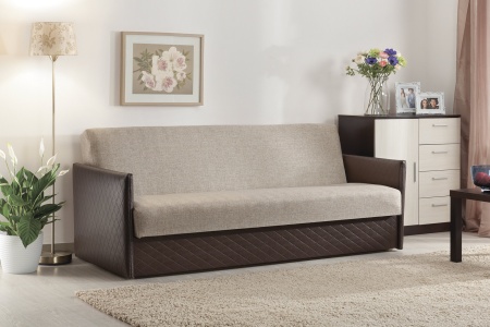 Диван-кровать "Ручеек-Ламино" 1200 мм боковины Софт ткань (книжка) I кат. (Модерн "эскада")