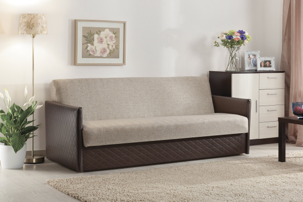 Диван-кровать "Ручеек-Ламино" 1200 мм боковины Софт ткань (книжка) I кат. (Модерн "эскада")