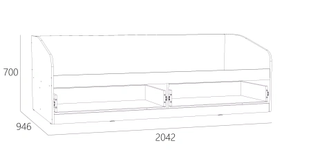 НМ 041.50 Кровать ("Оливия", Белое дерево,Дуб Сонома, )