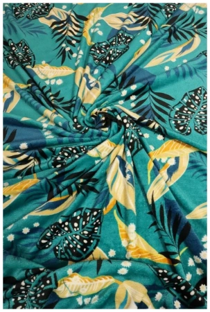 Плед-покрывало 150*200 микрофибра, набивной Листья на морской волне