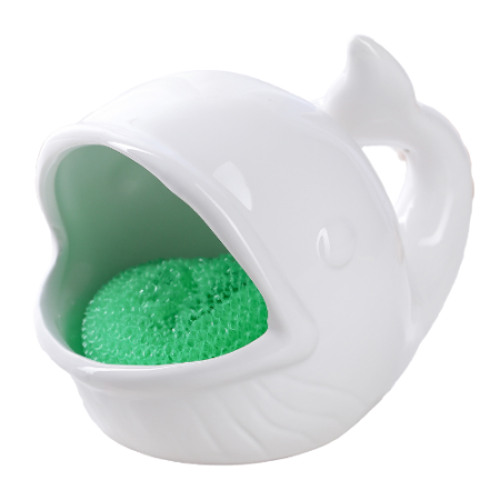 Подставка для губки "Кит", цвет белый 3956491